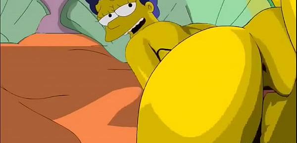  Horny Marge Simpson getting banged just how she likes it